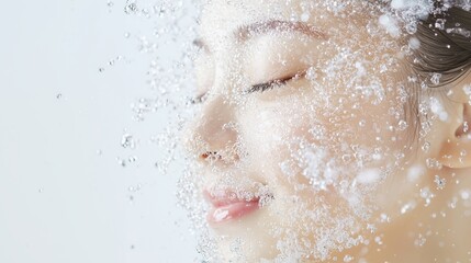 Fototapeta premium 細かな気泡に包まれた女性の美しい肌
