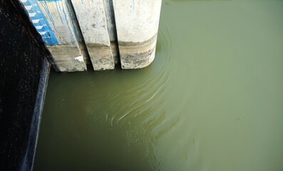 murky, flowing irrigation river water