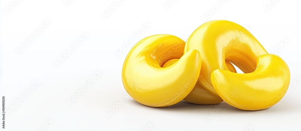 Aufkleber ripe yellow cashew fruit on a white background. with copy space image. place for adding text or desi