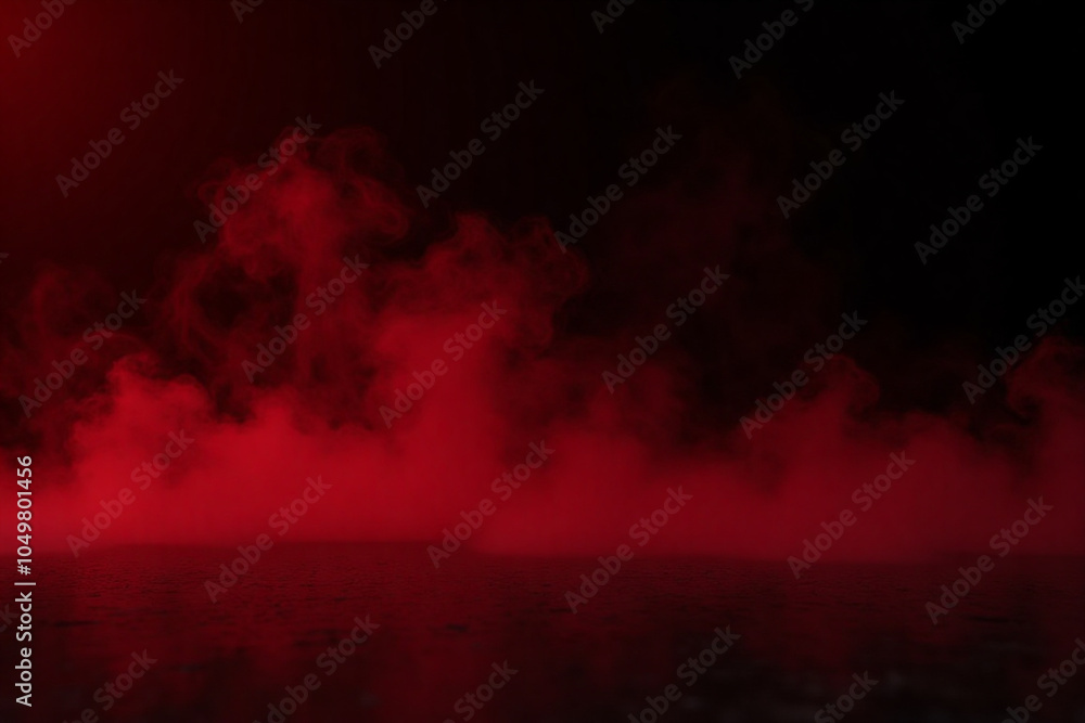 Canvas Prints red smoke on the floor. isolated black background. foggy fog effect texture overlays for text or spa