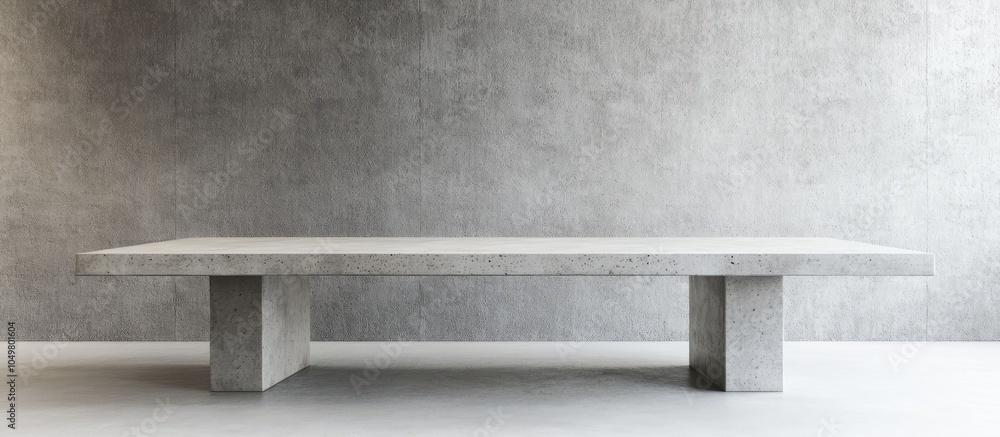 Fototapete An empty exposed concrete table with a wall background serving as an interior backdrop for product presentation. with copy space image. Place for adding text or design