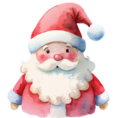 Cute Watercolor Santa Claus Illustration