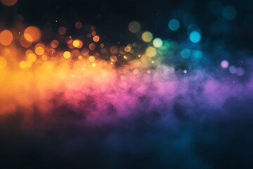 Obraz premium Abstract background with colorful bokeh and smoke.