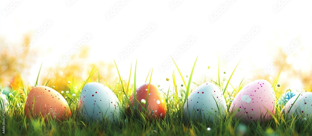 Fototapete easter background isolated on white. with copy space image. place for adding text or design