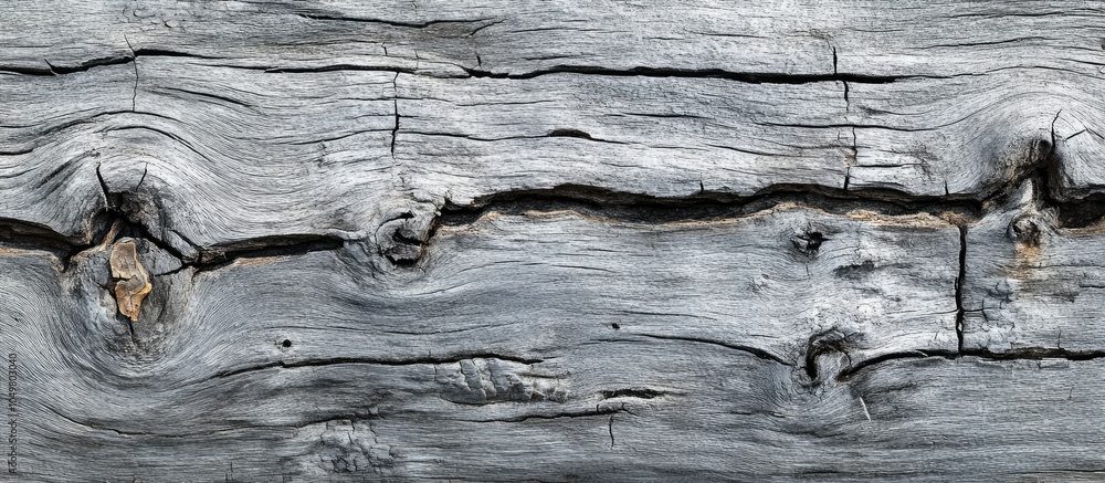 Aufkleber texture photo of grey weathered aged and cracked wood that has been subjected to the elements and su