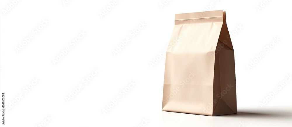 Poster Empty brown paper bag isolated against a white background. with copy space image. Place for adding text or design