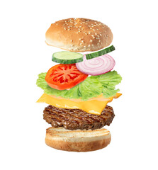 Lightly grilled burger rolls isolated on white