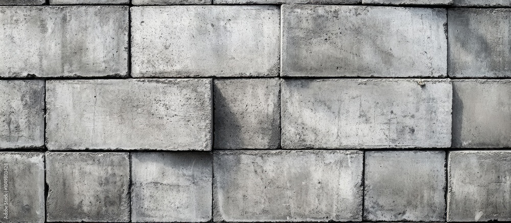 Poster Concrete block wall Gray backdrop of cement block wall. with copy space image. Place for adding text or design