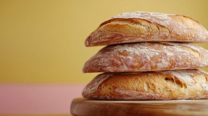 Fresh Bread with Golden Crust and Soft Interior