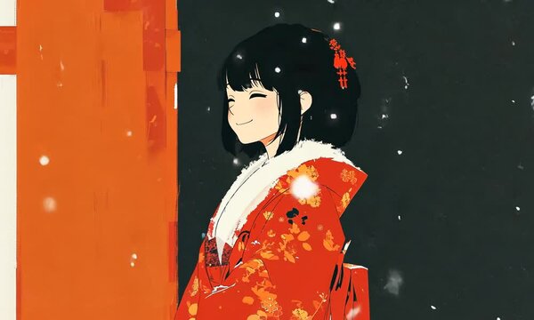 Japanese girl in kimono