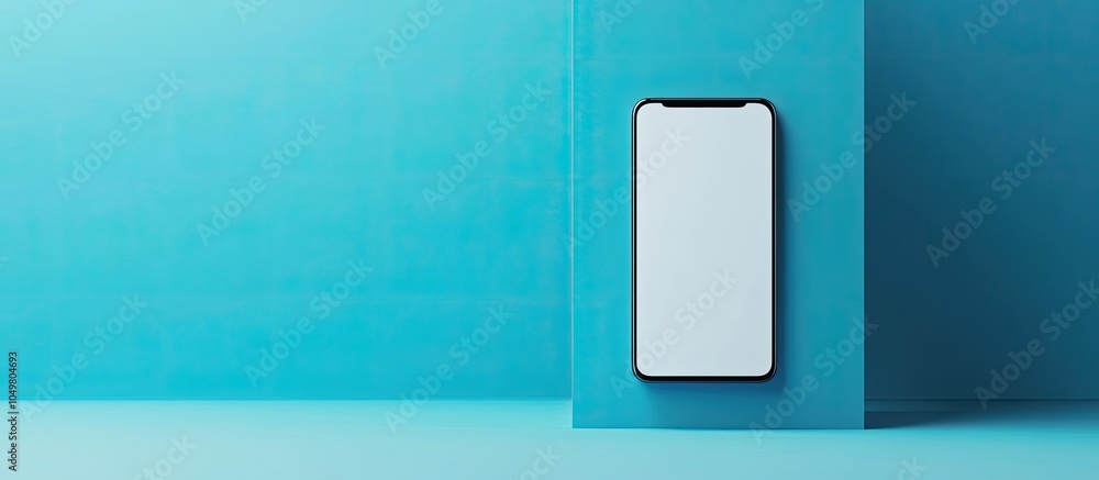 Poster A blank smartphone set on a solid color background. with copy space image. Place for adding text or design