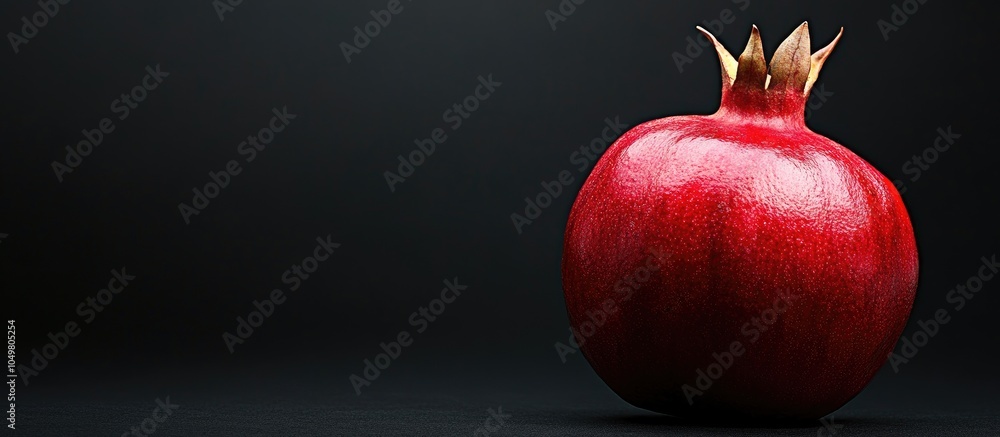 Aufkleber natural pomegranate against a black background copy space available area for text