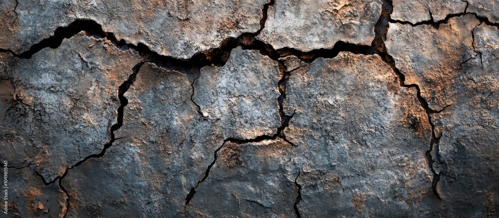 Aufkleber Cracks and the texture of the aged surface Background for designs and presentations. with copy space image. Place for adding text or design