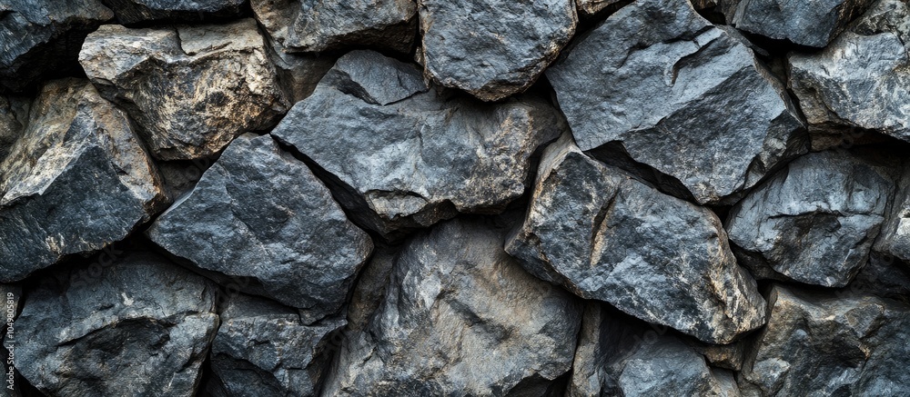 Fototapete Various sizes of rock are combined to create a stone textured background. with copy space image. Place for adding text or design