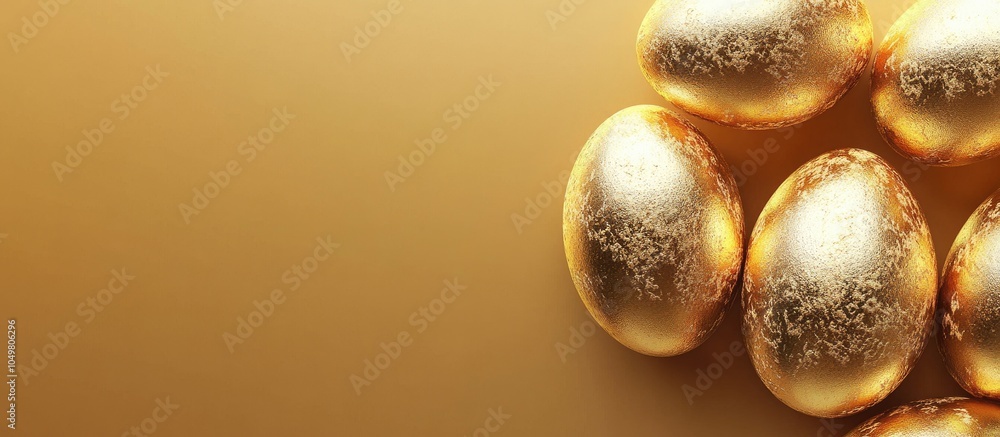 Poster Lucky gold eggs. with copy space image. Place for adding text or design