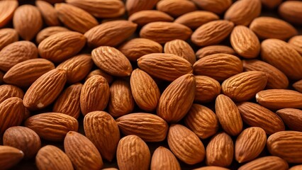 Fototapeta premium Close-up of numerous almonds covering the frame.