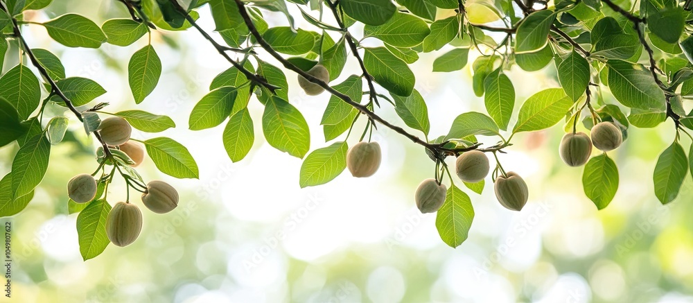 Leinwandbilder branches of the caucasian walnut tree or pterocarya fraxinifolia part of the juglandaceae family fou