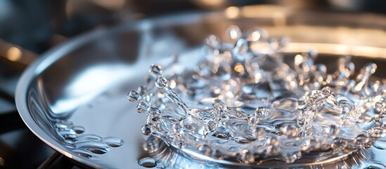 Aluminium Foil Plate Gas Stove Oil Splatter Screens Cooking Insulate Splash Proof Baffle Plate Kitchen Tools Close up Macro shot Selective focus. with copy space image