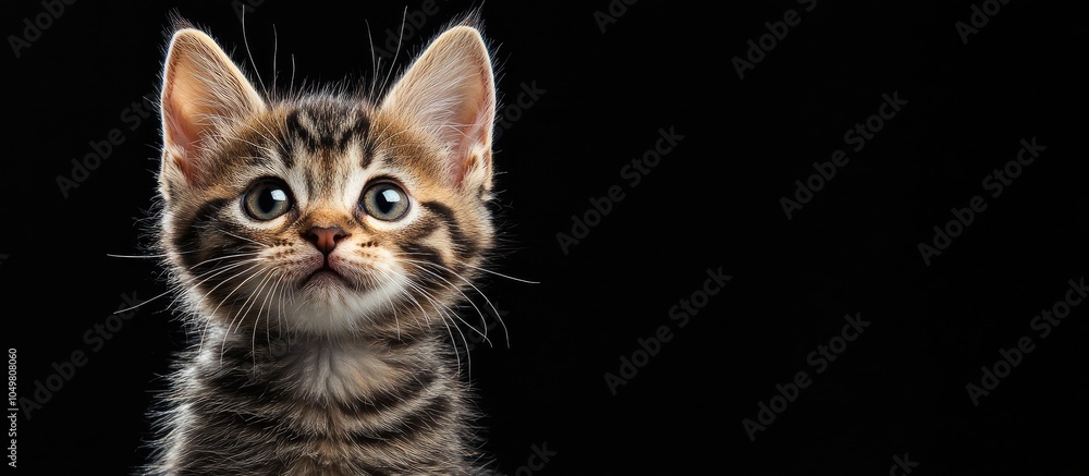 Poster Portrait of an adorable kitten Vertical image. with copy space image. Place for adding text or design