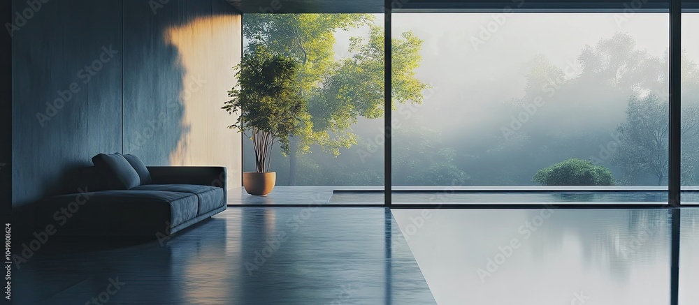 Poster contemporary home interior backdrop. with copy space image. place for adding text or design
