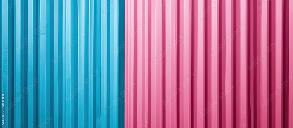 Poster Blue and pink corrugated paper texture suitable for a background Bright colors with copy space for adding text or objects