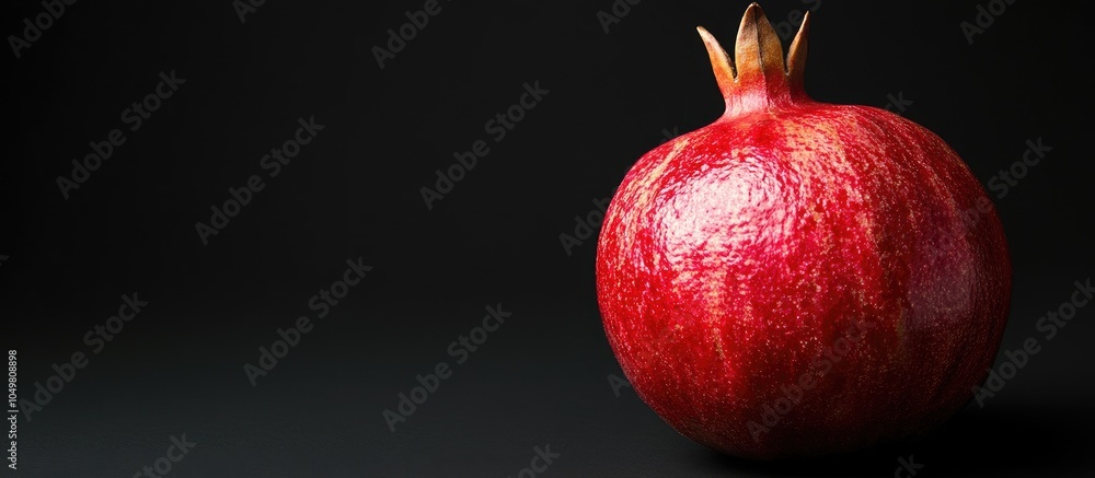 Aufkleber natural pomegranate against a black background copy space available area for text