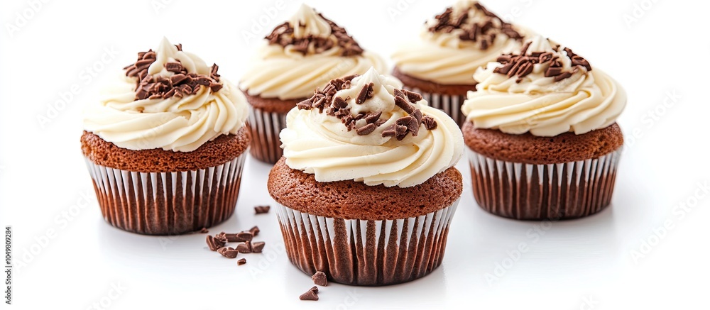 Poster cupcakes with cream isolated on a white background. with copy space image. place for adding text or 