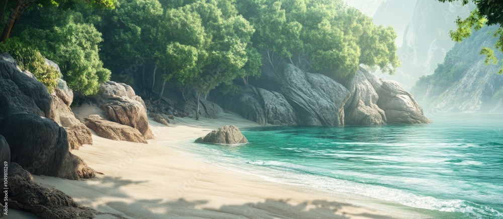 Aufkleber Cove located on the southern island. with copy space image. Place for adding text or design