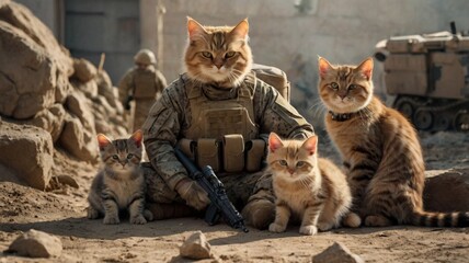 cat goes to war with force 