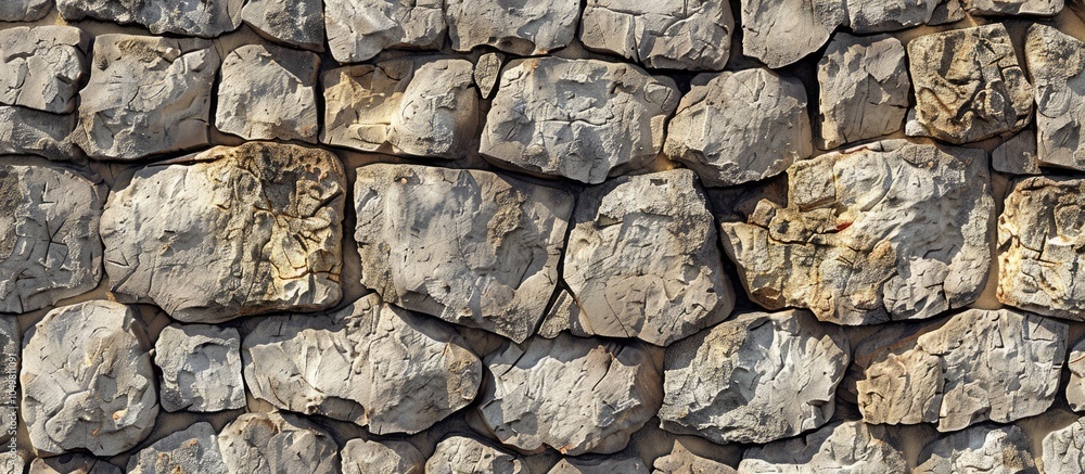 Aufkleber Background featuring a highly detailed fragment of a stone wall. with copy space image. Place for adding text or design