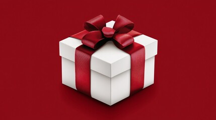 Obraz premium Elegant Red Ribbon Gift for Special Occasions