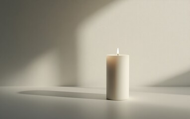 Candle on a clean white background 