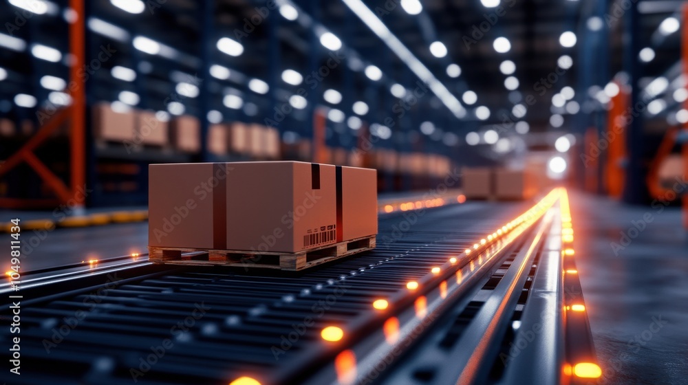 Poster automated warehouse logistics and distribution center management for streamlined supply chain proces