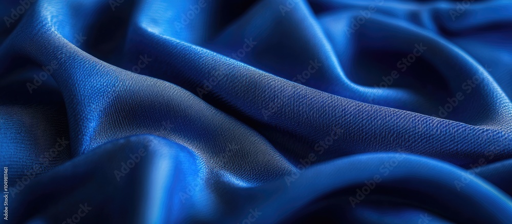 Poster Blue fabric pullover texture pattern on a blurred background. with copy space image. Place for adding text or design