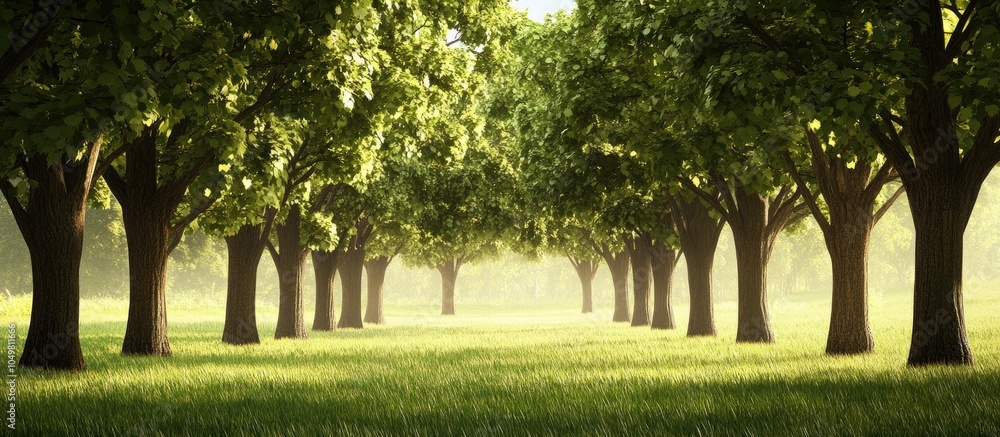 Aufkleber Arrangement of numbers within a group of trees. with copy space image. Place for adding text or design