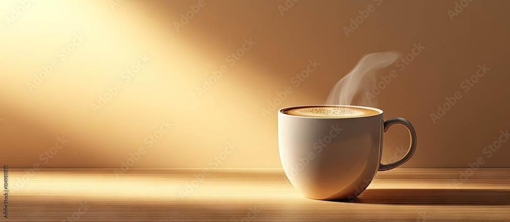 Aufkleber mug of coffee or hot cocoa. with copy space image. Place for adding text or design