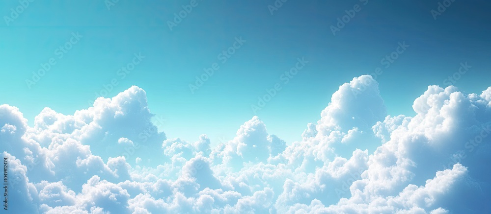 Aufkleber Clouds with a blue sky backdrop. with copy space image. Place for adding text or design