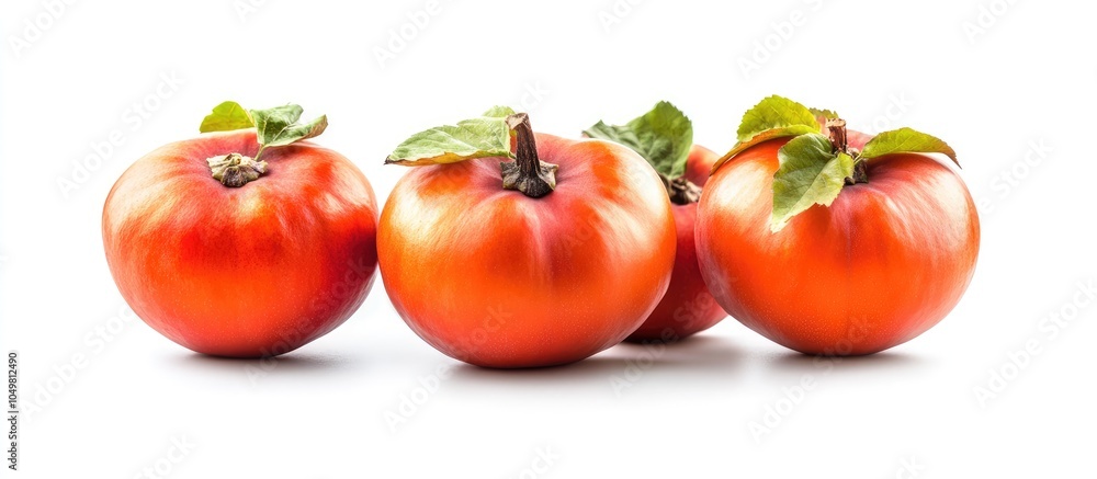 Leinwandbilder Fresh sweet persimmons isolated on a white background. with copy space image. Place for adding text or design