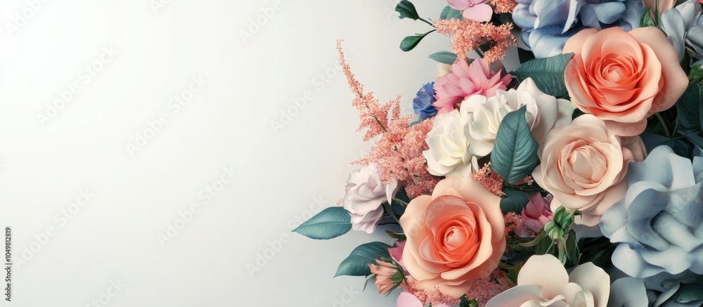 Poster floral bouquet. with copy space image. place for adding text or design