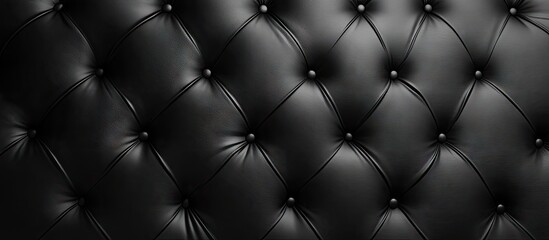 Fototapeta premium Black leather texture backdrop. with copy space image. Place for adding text or design