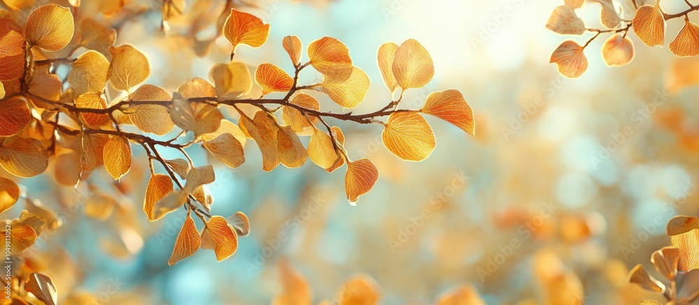 Leinwandbilder autumn tree foliage natural background in autumn featuring yellow and red linden leaves golden panor