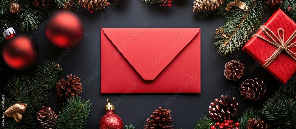 Aufkleber festive flat lay arrangement featuring a blank invitation for a new year celebration alongside a cra