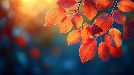 autumn leaves in the sun