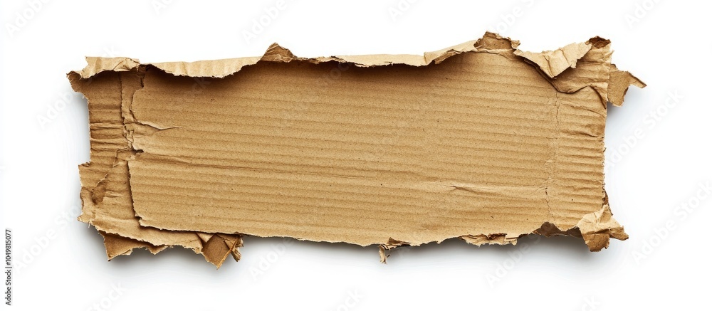 Poster torn cardboard piece used as a background for a banner blank paper segment for a message reminder si