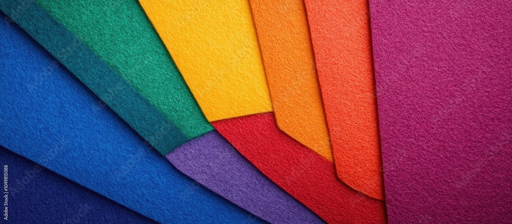 Poster minimalist background frame made of multicolored felt with copyspace