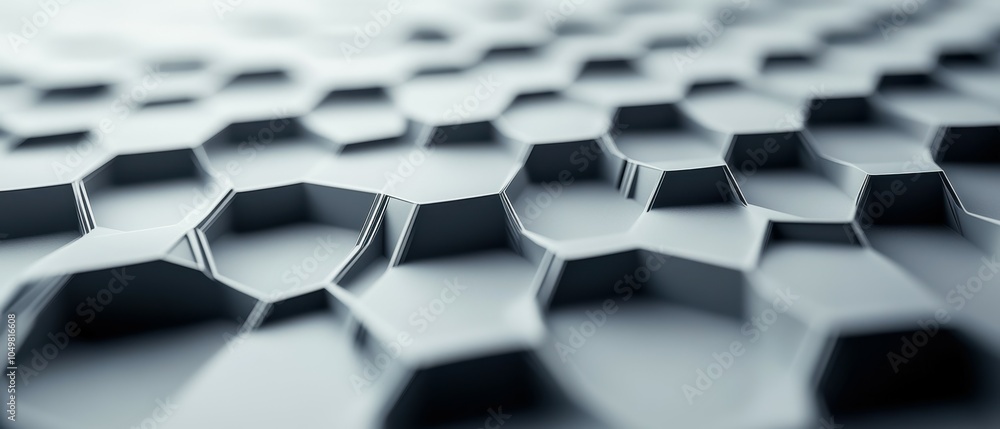 Poster dynamic geometric arrangement of hexagonal lines in spatial design