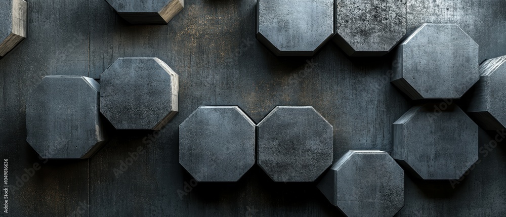 Poster exploring hexagonal design a creative interpretation of structure and contrast