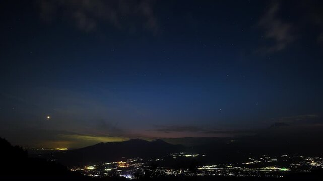  Comet Tsuchinshan-ATLAS, Sunset after the comet can be seen, Time Lapse, Hakone Skyline in Japan. 20mm Lens, C4K, 4096 x 2304, ProRES, 422, HQ, 29.97fps.