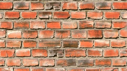 Obraz premium Old vintage red brick wall facade- high-quality texture for concept interior design or architecture detail project