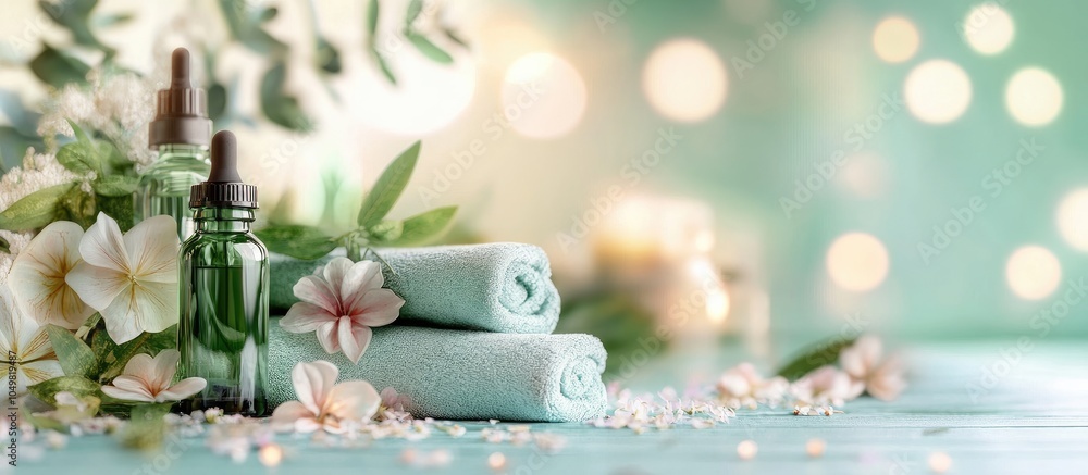 Aufkleber Spa services aromatherapy and skincare concept. with copy space image. Place for adding text or design